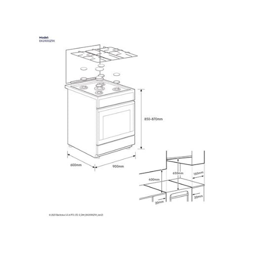 90x60 Free Standing Gas Cooker