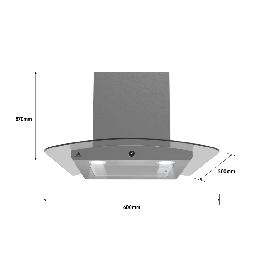 شفاط طباخ 60 سم تصميم منحني